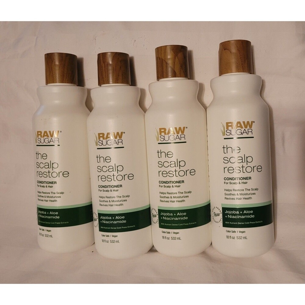 Lot Of 4 Raw Sugar Scalp Restore Conditioner 18 Oz